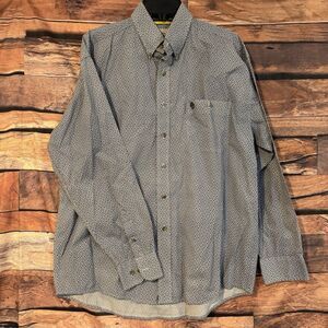 Wrangler George Strait Men's Large Western Shirt Long Sleeve Geometric Diamond